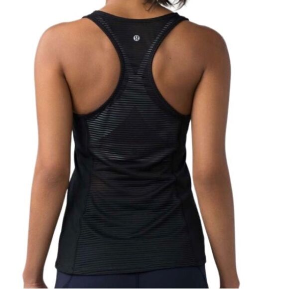 Lululemon Goal Crusher Tank (Stripe) Black - Picture 1 of 14